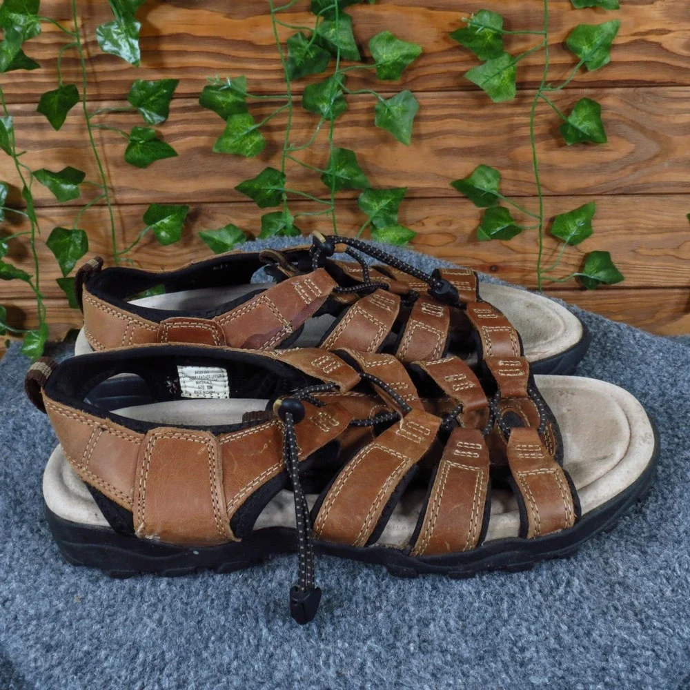 Nunn Bush‎ Newport Men Sandal Size 10 Outdoor Casual Brown Leather